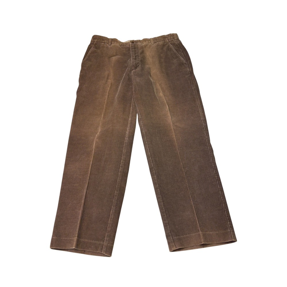 Vintage Brooks Brothers Mens Brown Corduroy Pants W38 L30 Cotton Blend Wide Wale